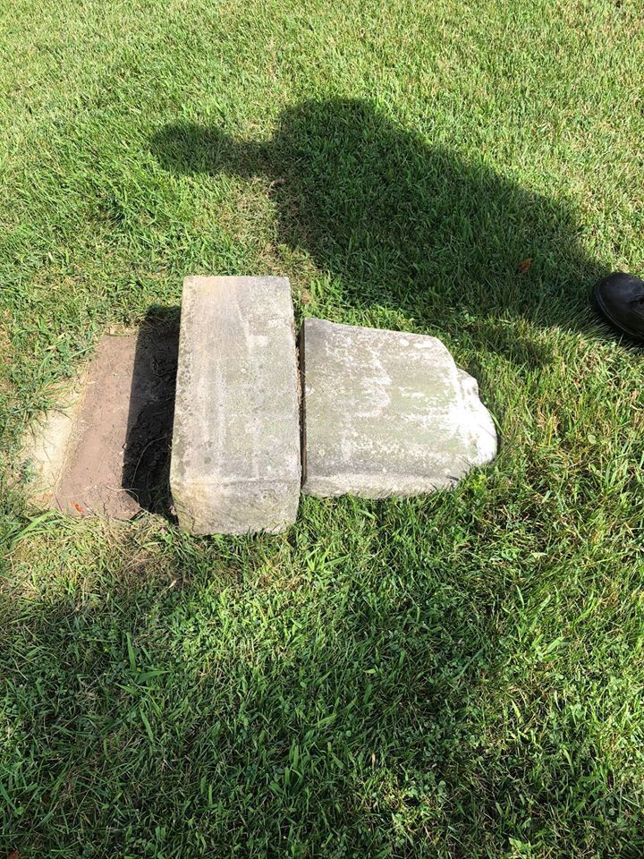 Headstones toppled, smashed and damaged last night at Mound Cemetery